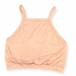 ALO Women’s Pink High Neck Strappy Sports Bra Small